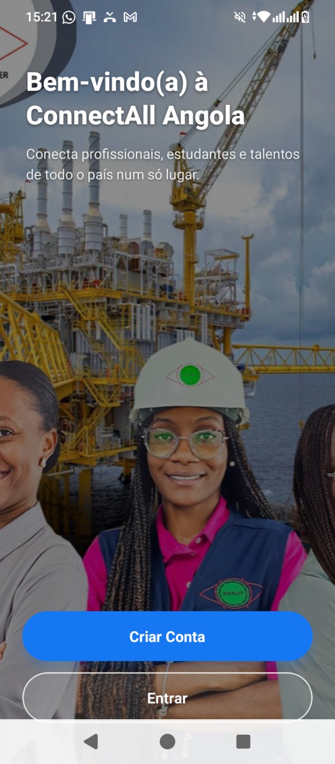 Tela de entrada da ConnectAll Angola